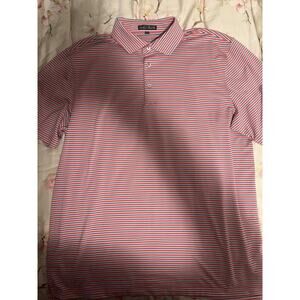 Southern Point Co. Men's Caddie Stripe Performance Polo Pink, Gray, White Large